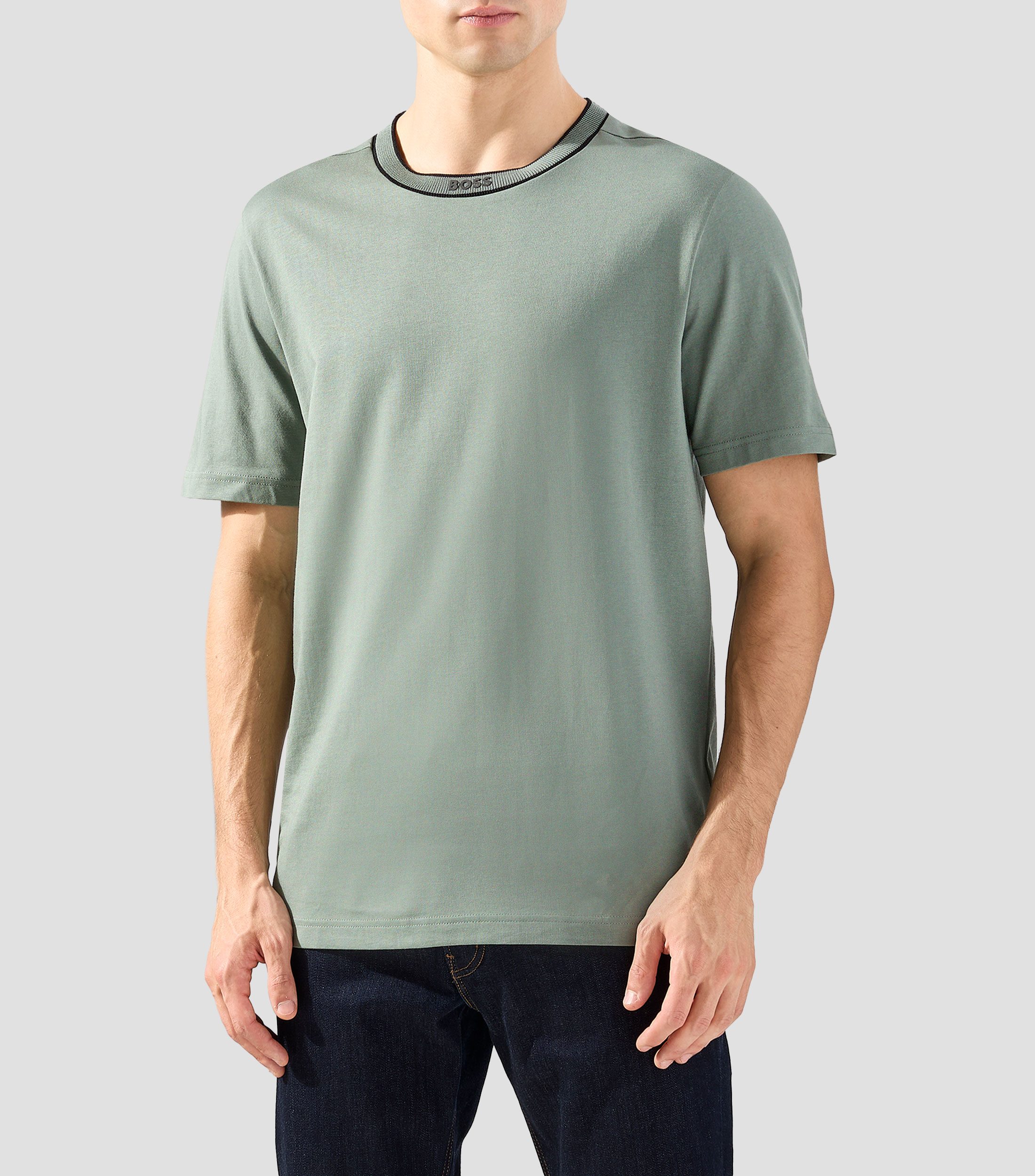Playera de cuello redondo con manga corta estampada Hombre